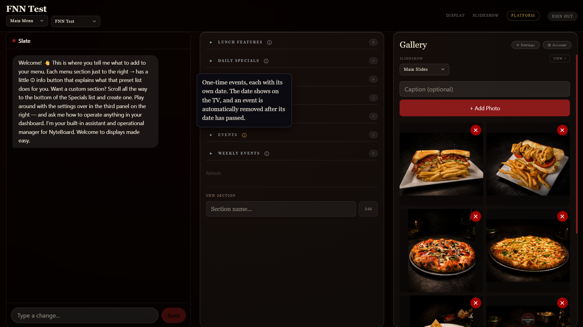 A menu section with an info tooltip explaining what the preset list does